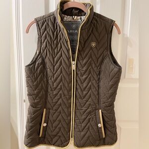 Ariat Quilted Vest with Tan and Gold Accents